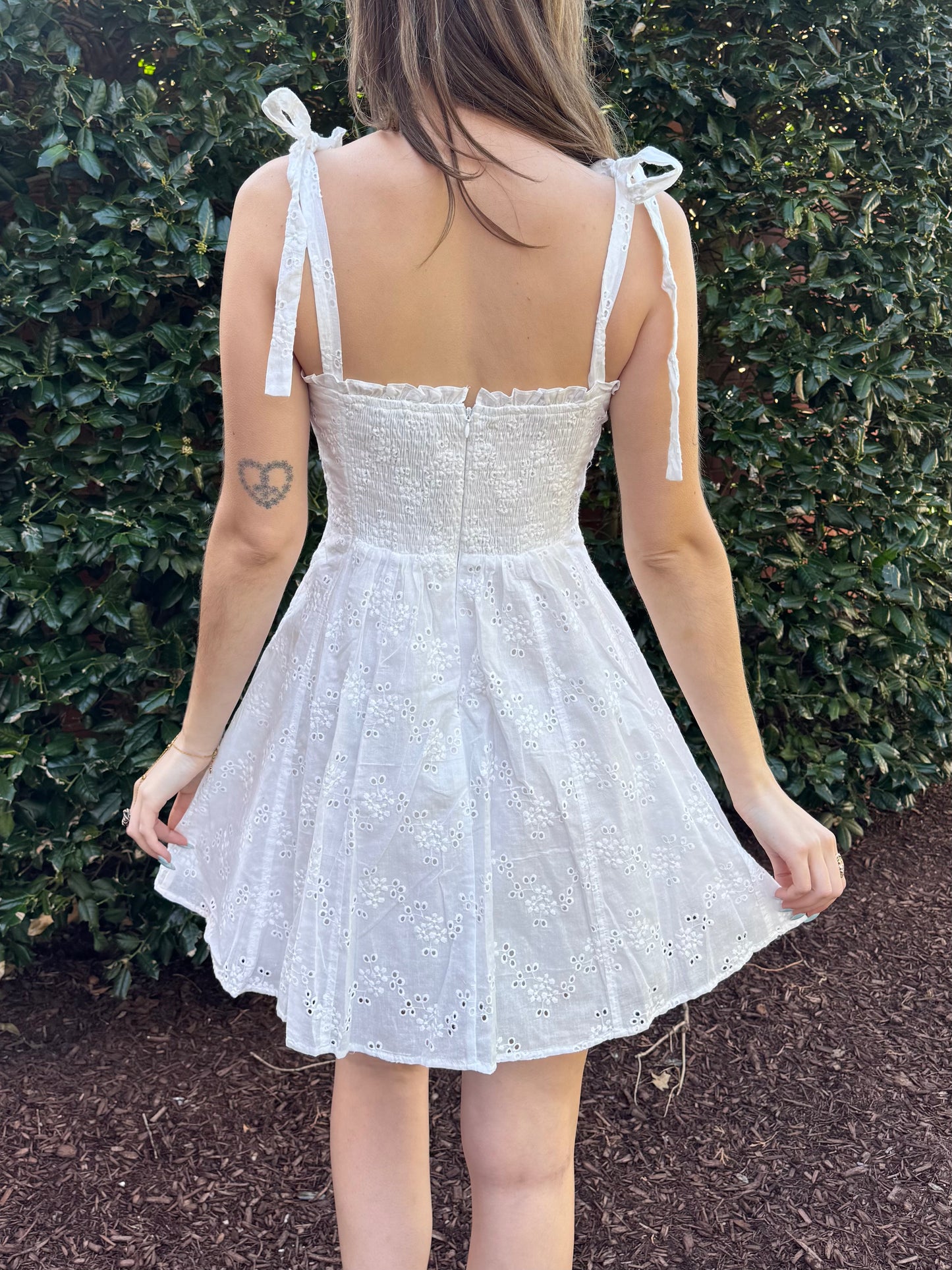 Margo White Eyelet Dress