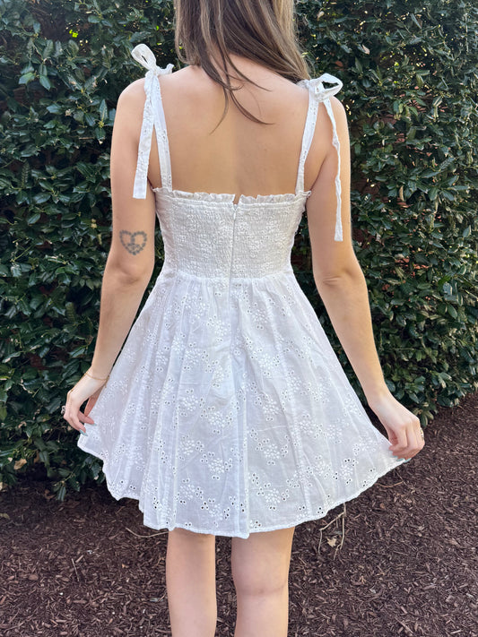Margo White Eyelet Dress