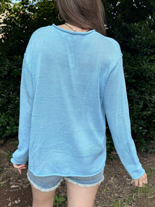Baby Blue Beach Sweater