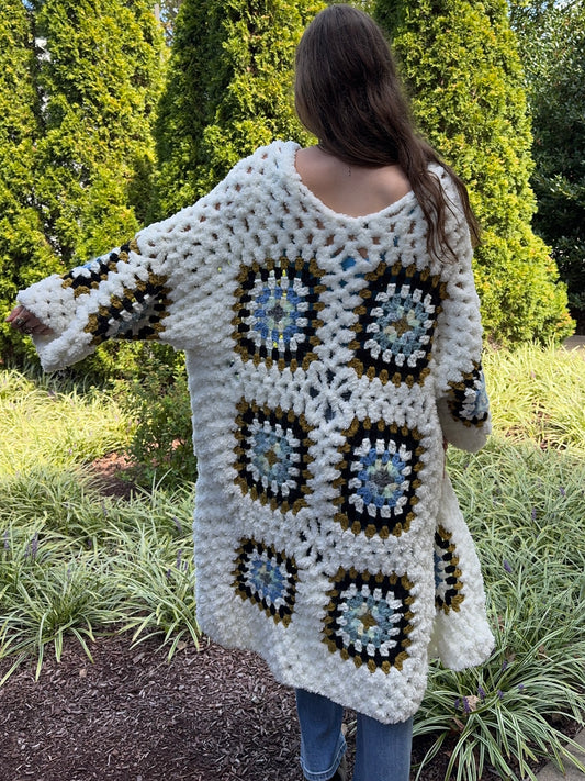 Fluffy Granny Square Cardi
