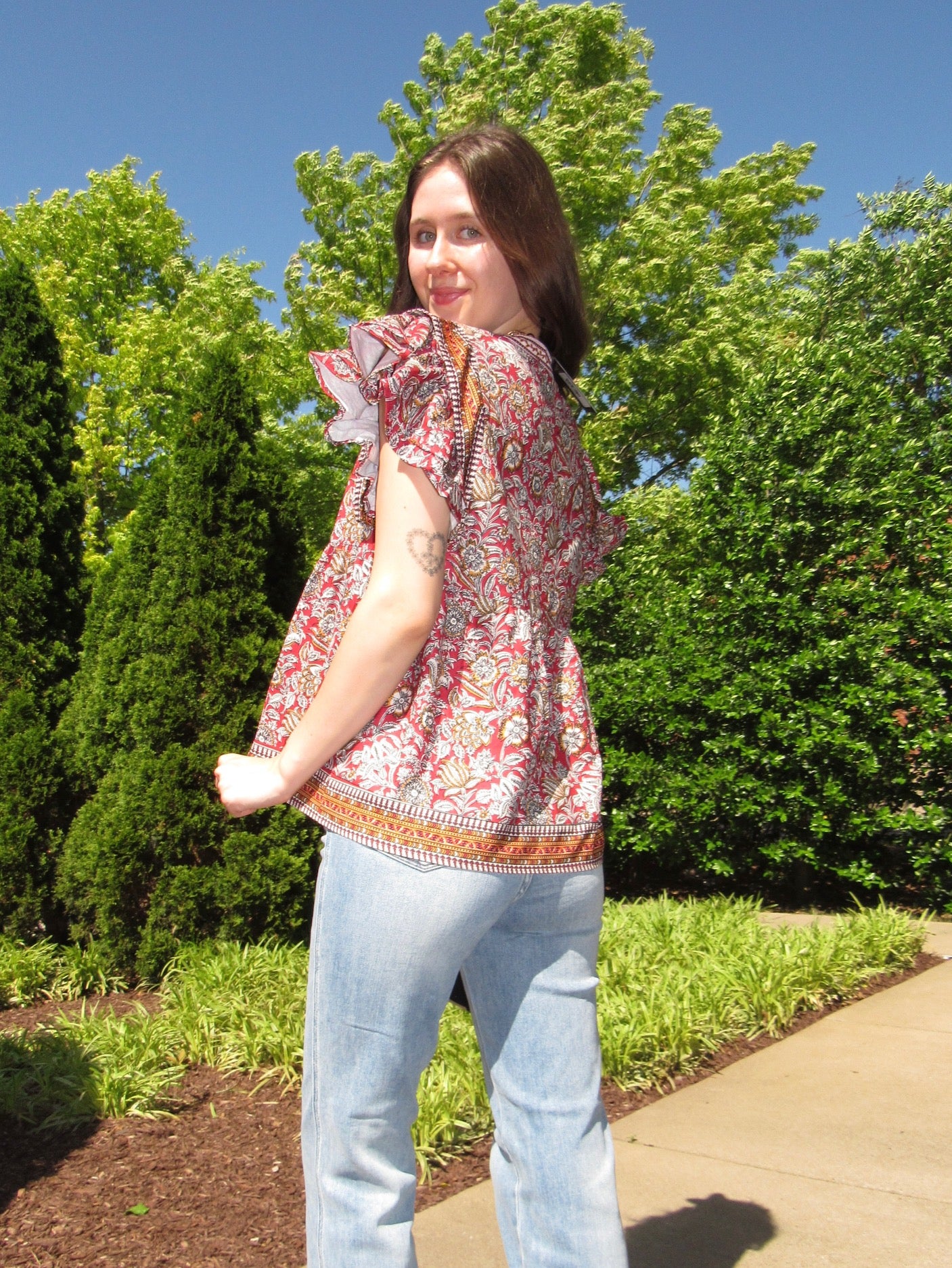 Paula Antique Printed Blouse
