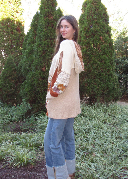 Layla Patchwork Fuzzy Hoodie