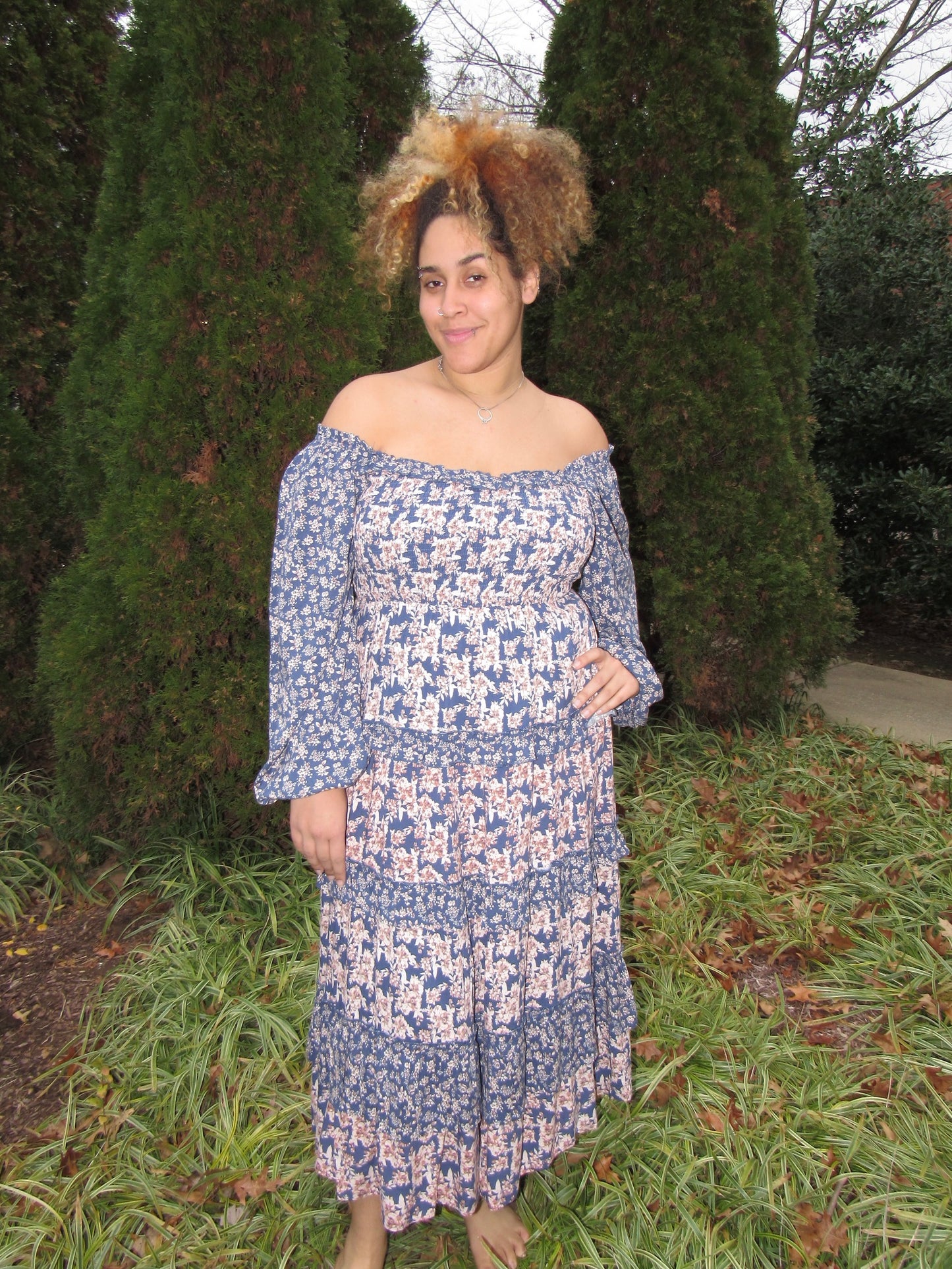April Showers Ruffle Maxi Dress