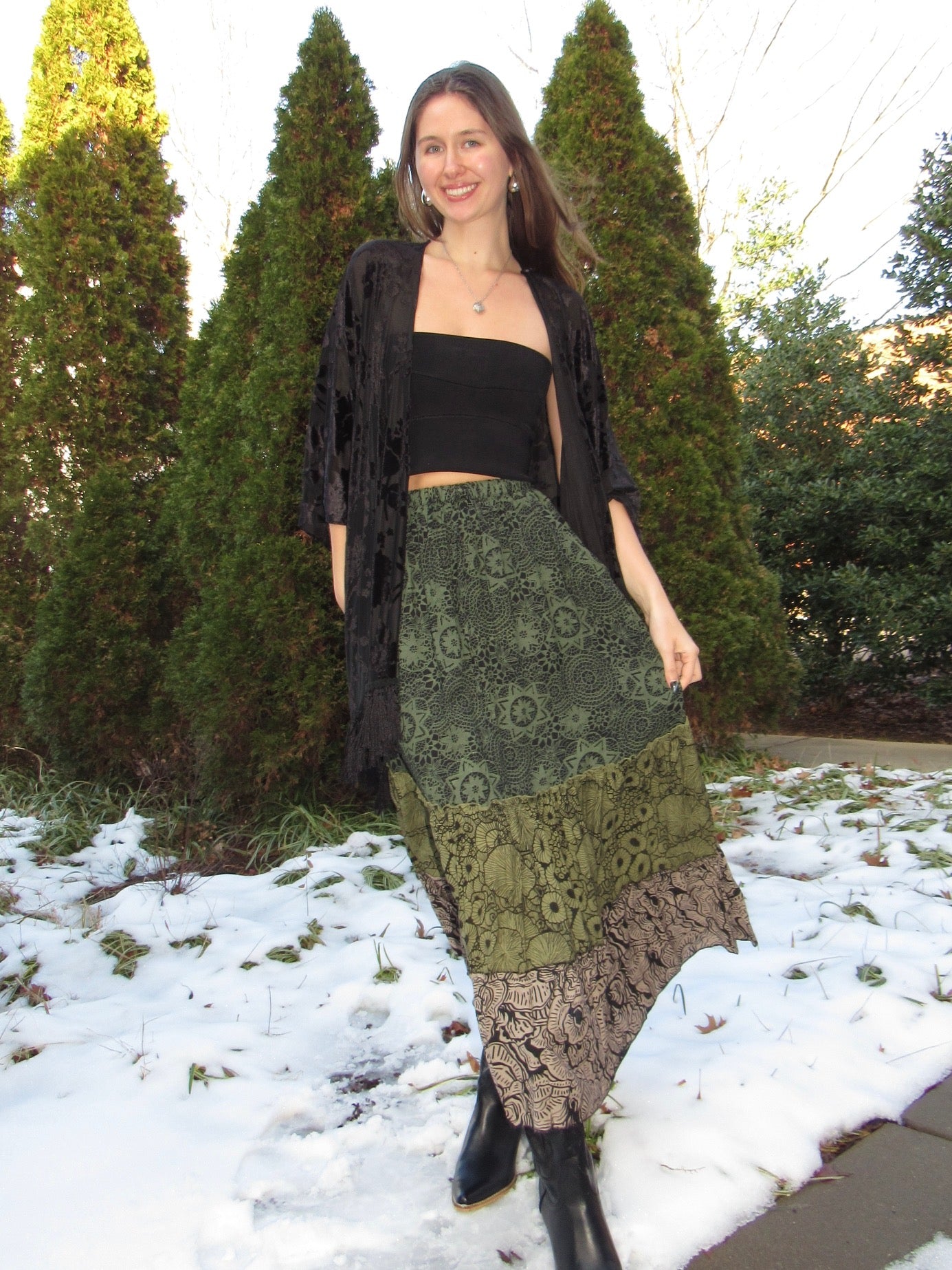 Enchanted Onyx Fringe Kimono