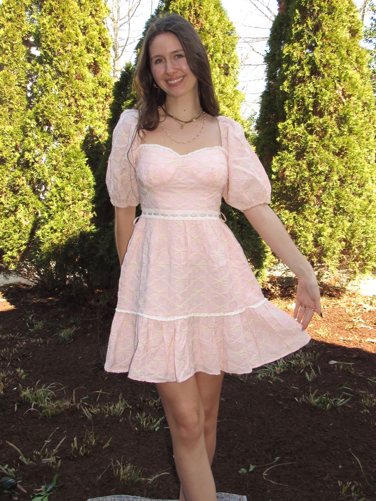 Ashley Pink Puff Dress