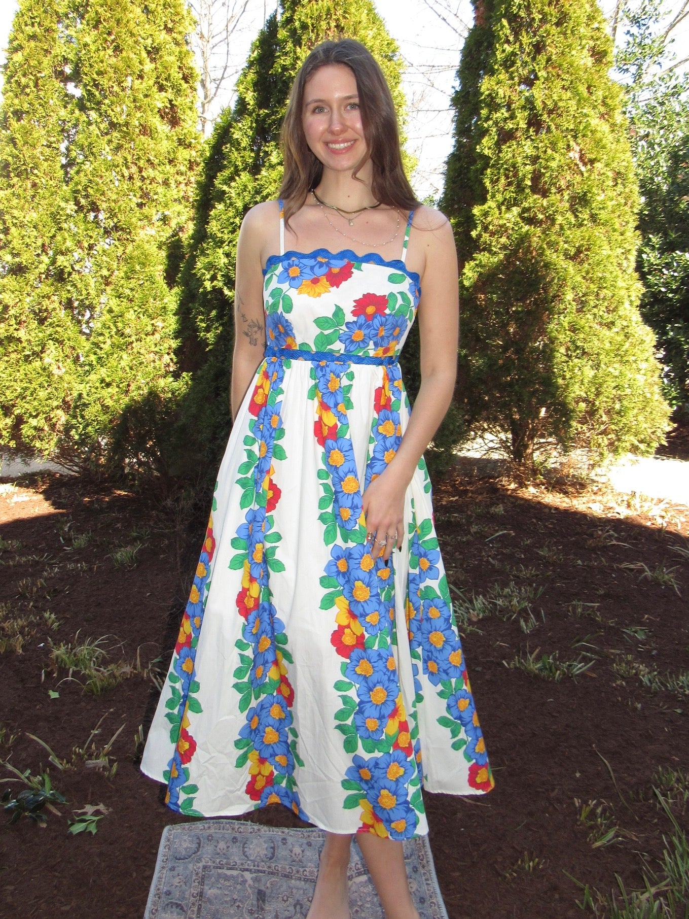Dominican RicRac Floral Dress