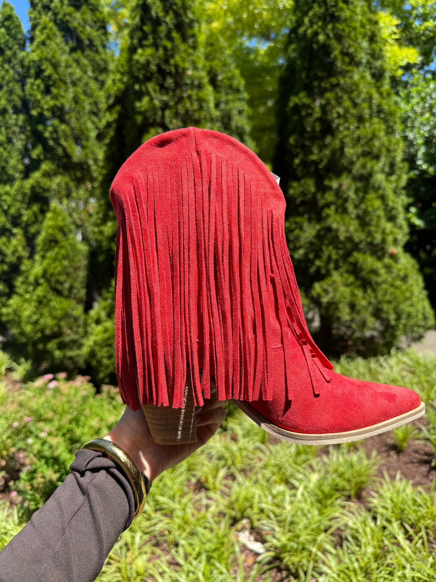 Red Fringe Boot