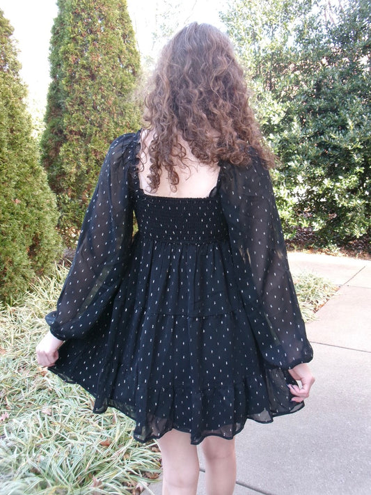 Midnight Sparkles Babydoll Dress