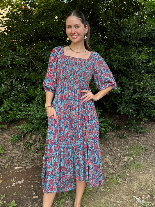 Magnolia Aqua Maxi Dress