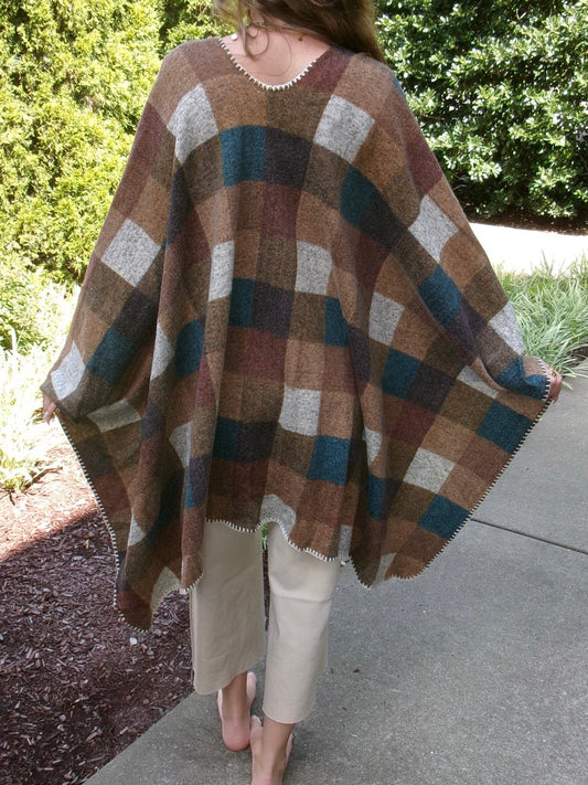 Fall Flannel Plaid Poncho