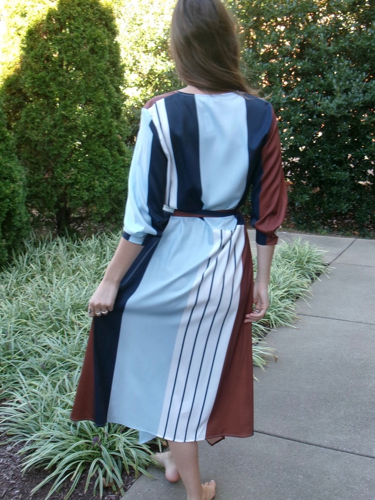 Meagan Abstract Stripe Dress
