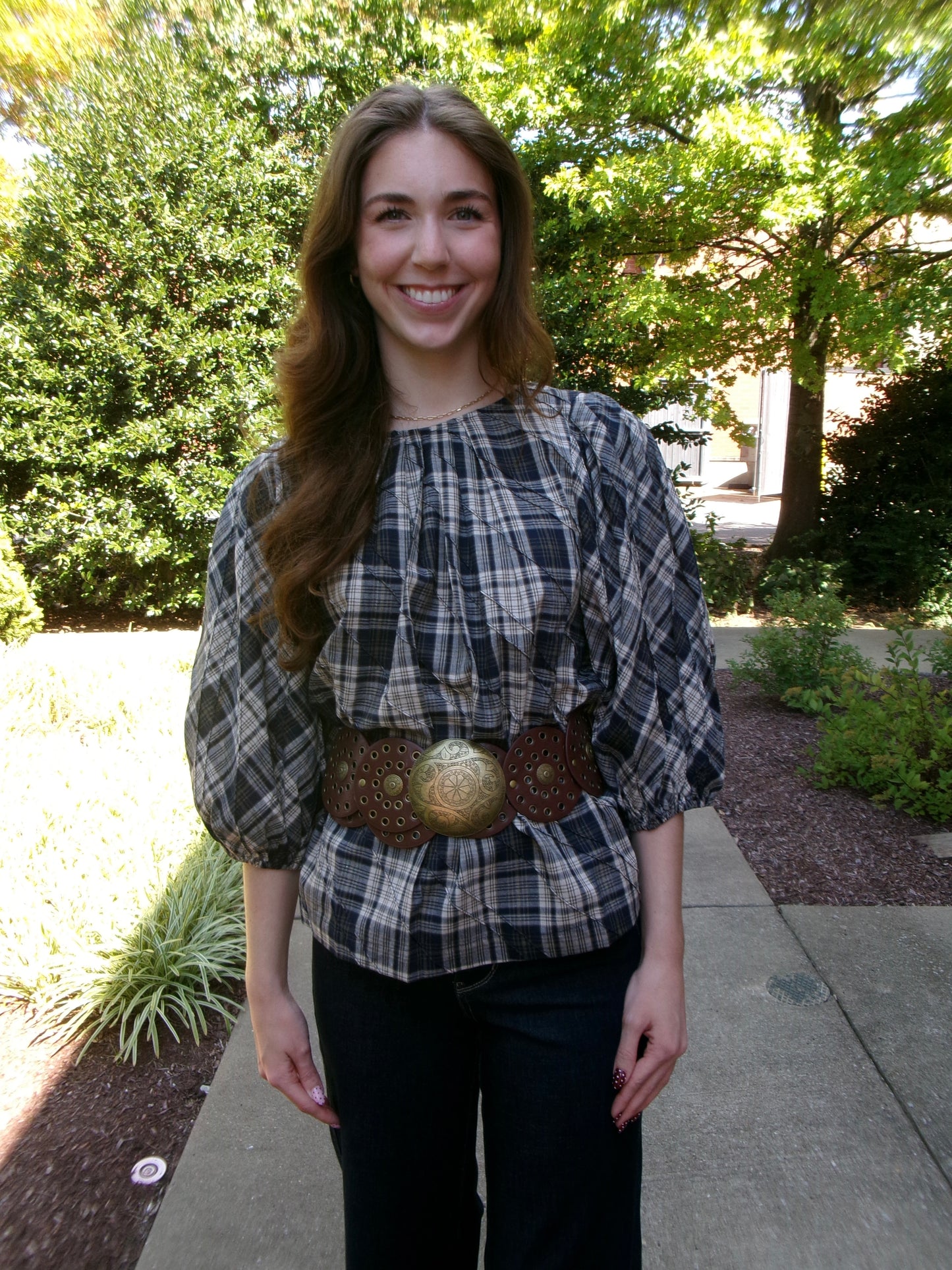 Logan Plaid Blouse