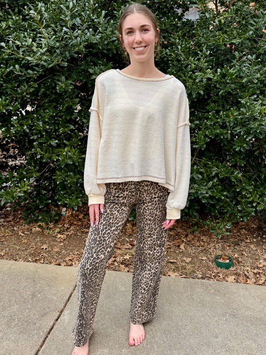 French Terry Cloth Open Top