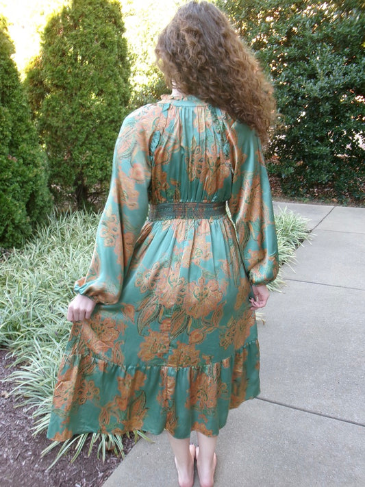 Southern Charm Satin Bronzed Dress