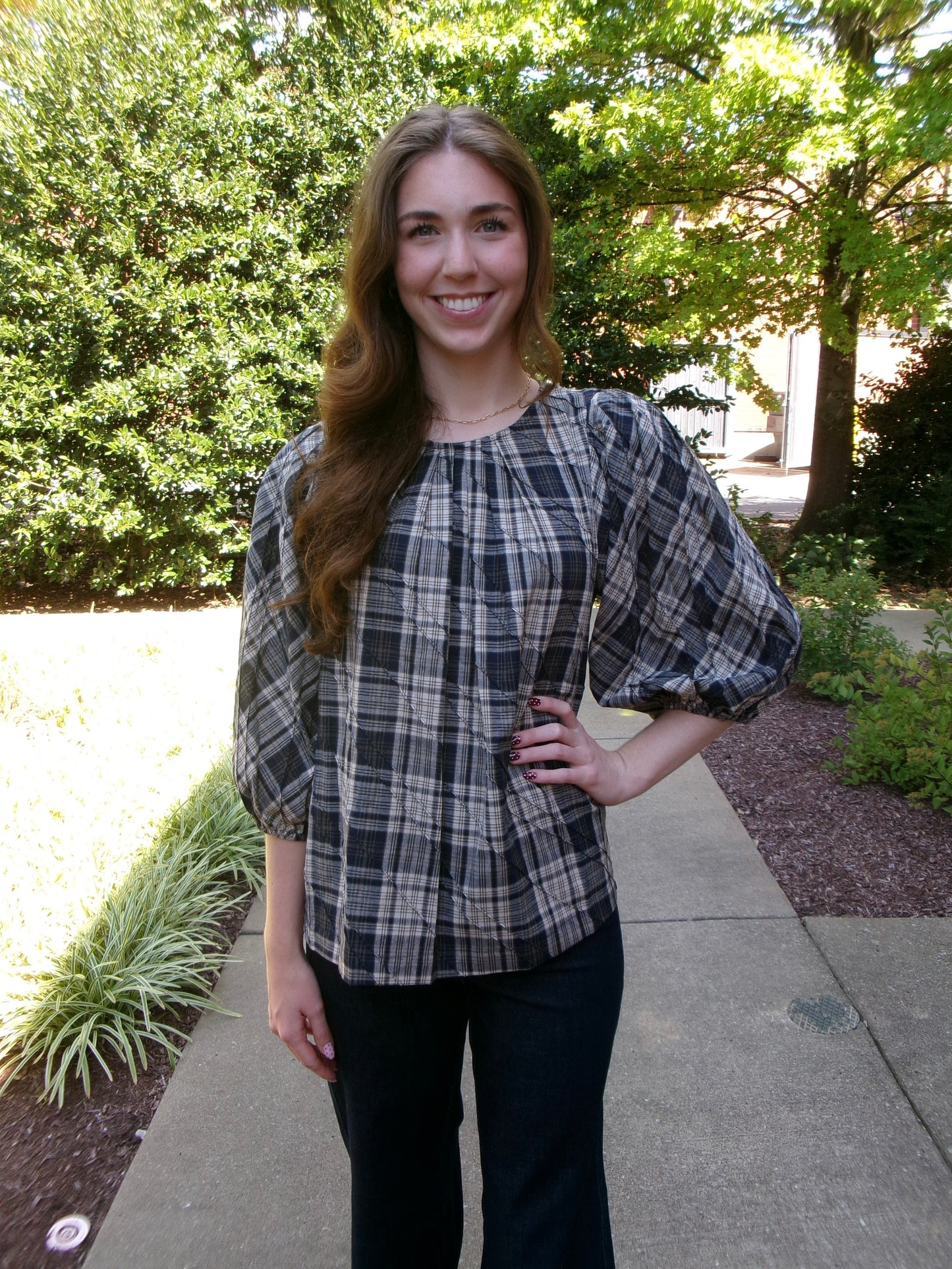 Logan Plaid Blouse