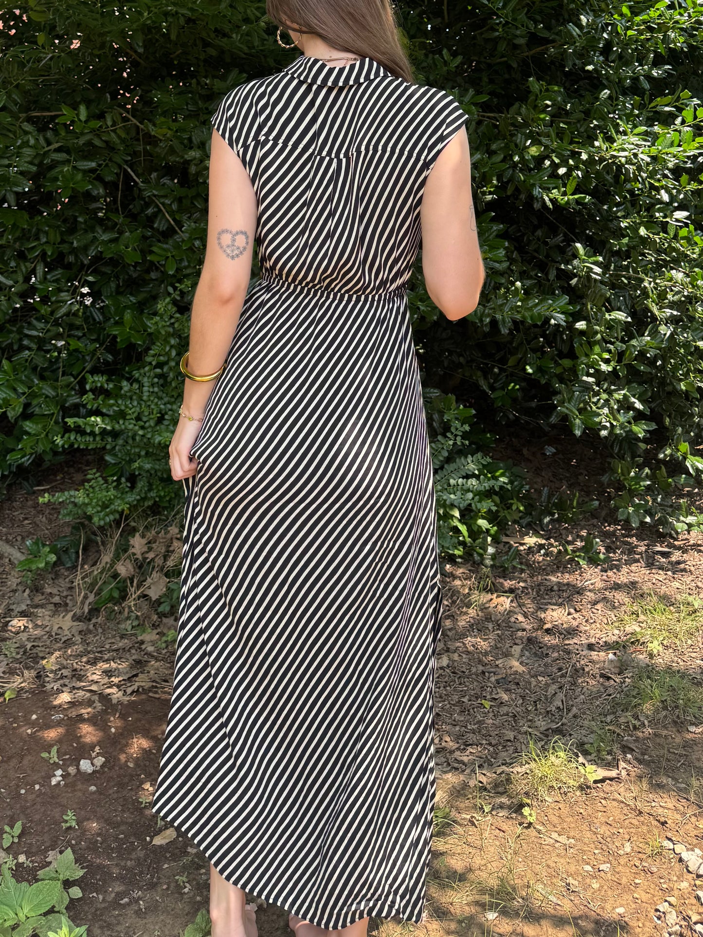 Adrien Striped Cutout Dress