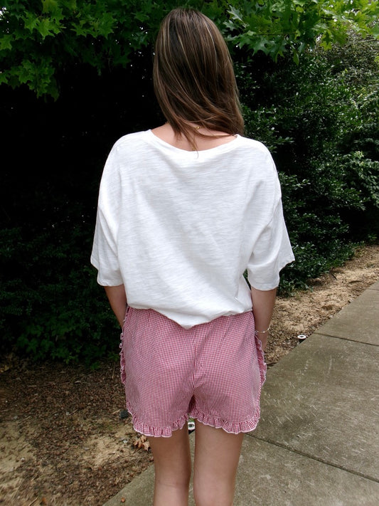 Kit Red Gingham Short