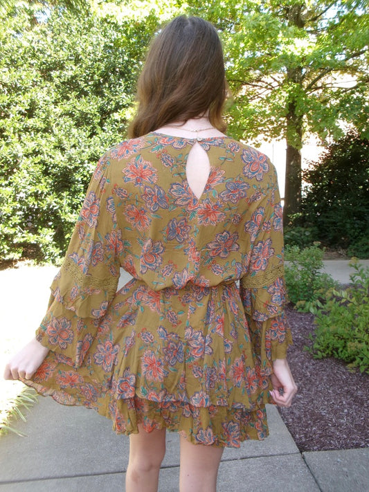 Bell Sleeve Foraging Dress