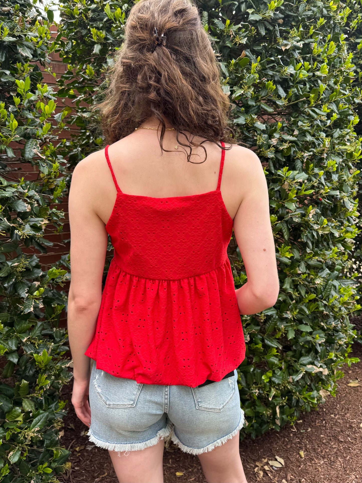 Ruby Bubble Eyelet Cami