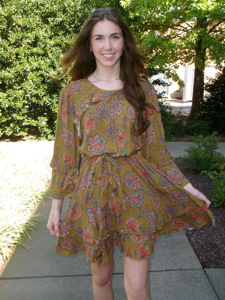 Bell Sleeve Foraging Dress