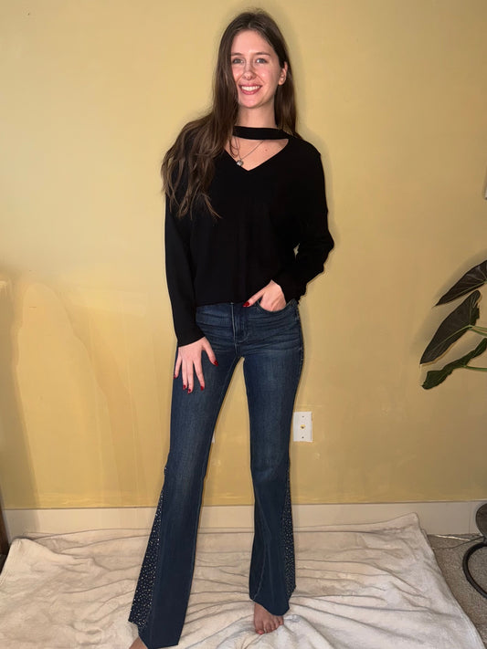 JB Rhinestone Side Panel Flare