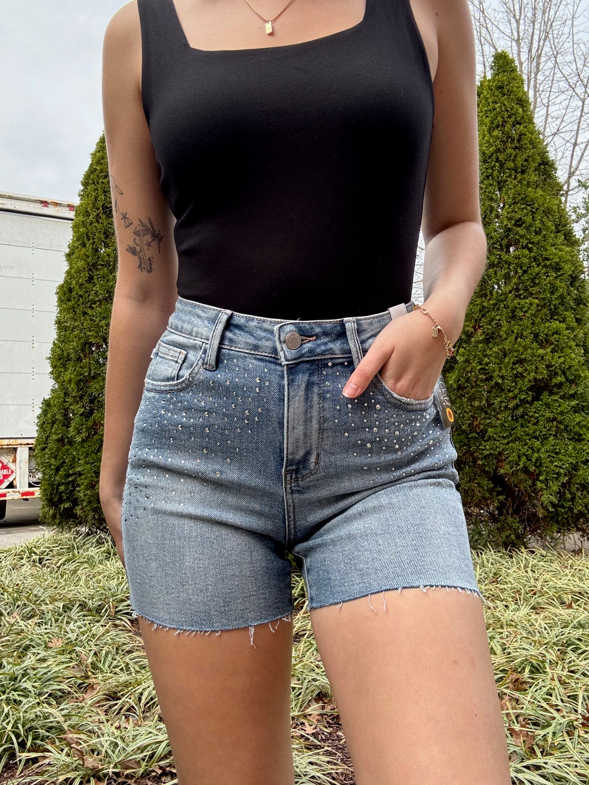 JB Rhinestone Cuttoffs