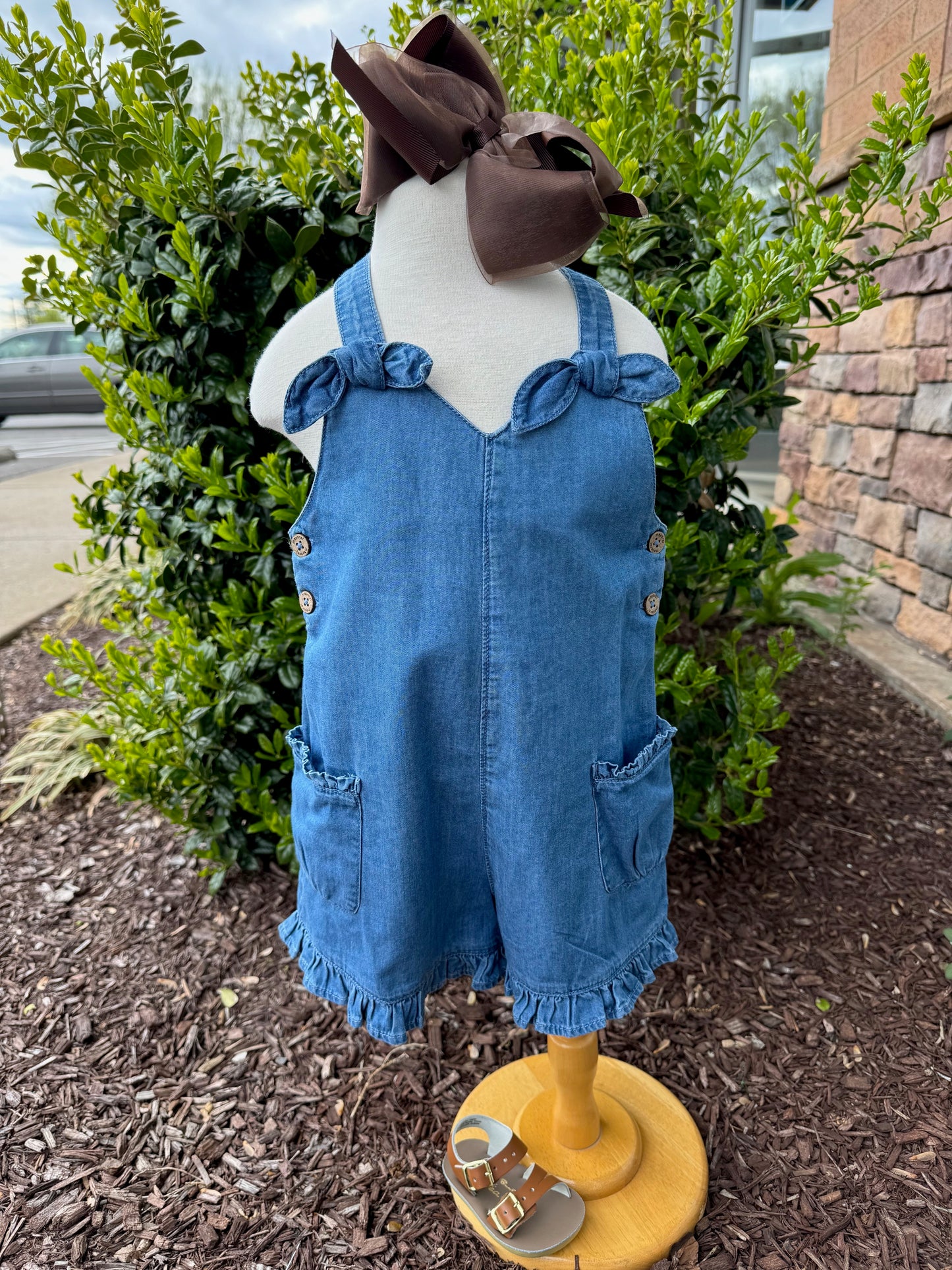 Lil Denim Frilly Playsuit