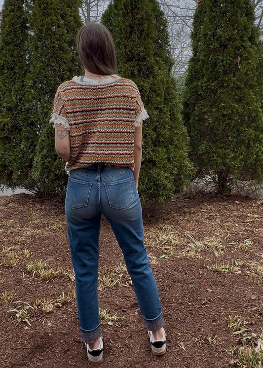 JB Plaid Cuff Boyfriend