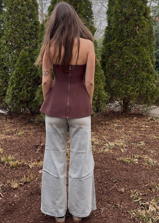 Tulip Peplum Sleeveless Blouse