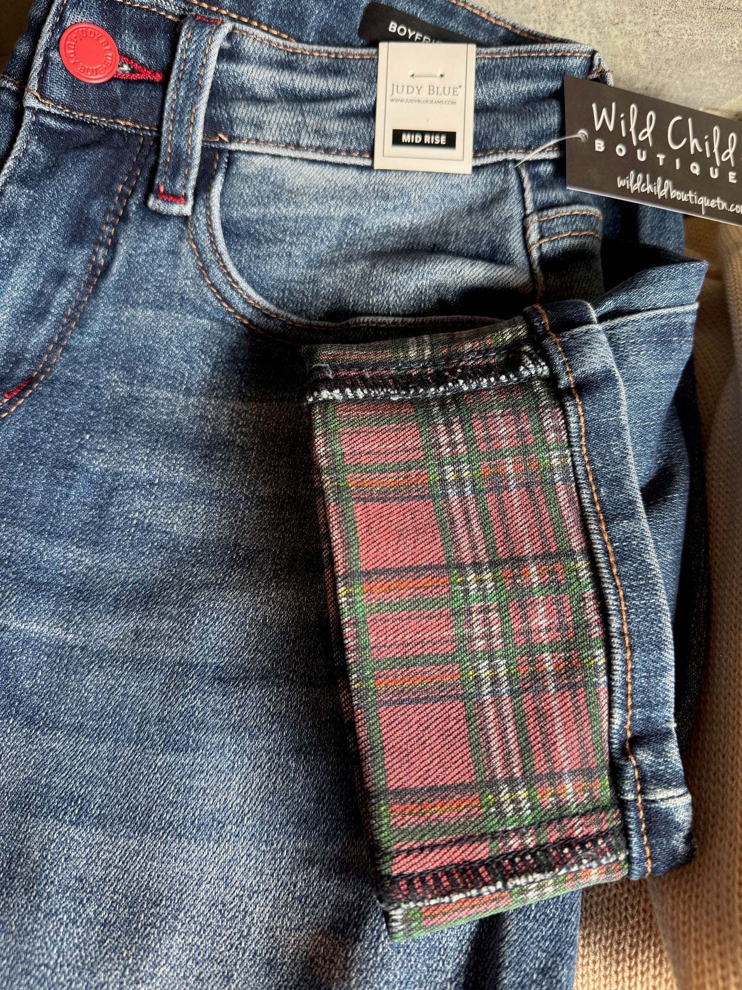 JB Plaid Cuff Boyfriend