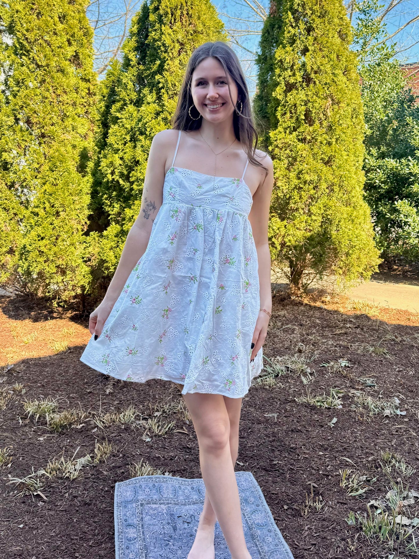 Rosette Flora Eyelet Dress