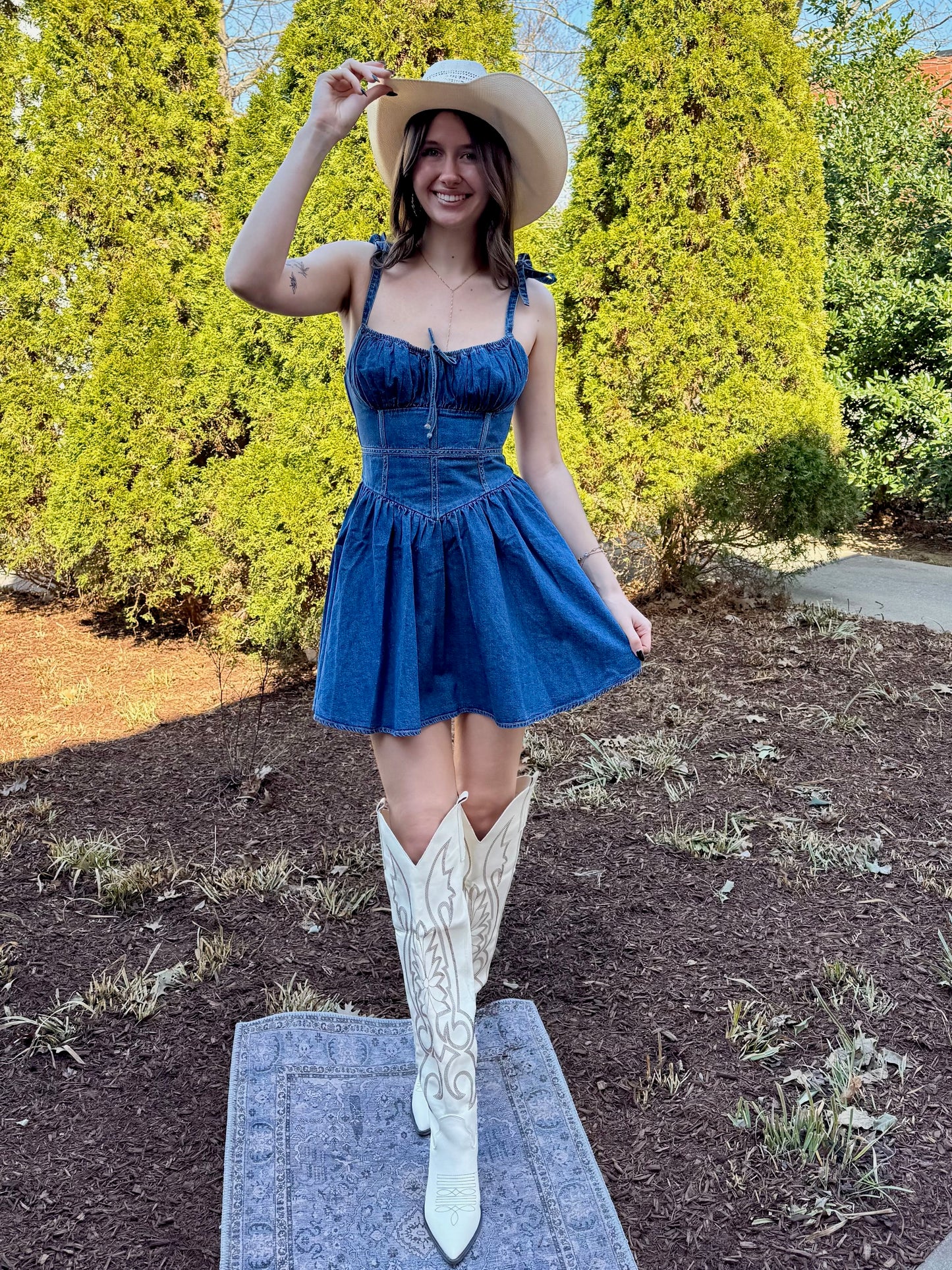 Katelyn Bustier Denim Dress