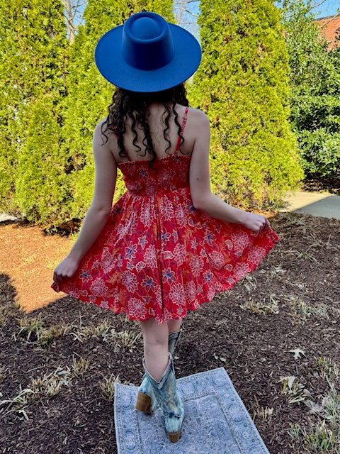 Rio Floral Smocked Mini Dress