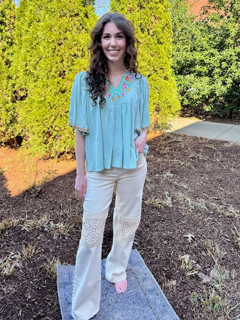 Cabo Vacation Flower Blouse