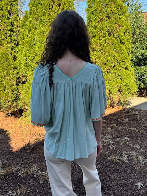 Cabo Vacation Flower Blouse