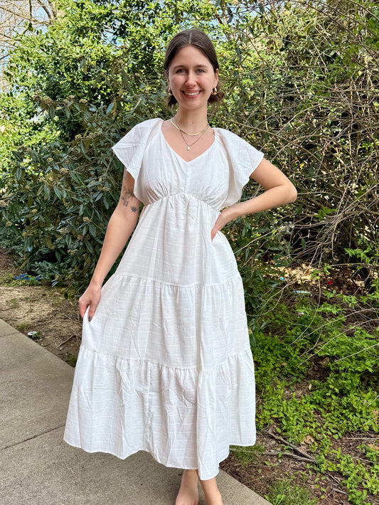 Wing Sleeve Maxi Dress