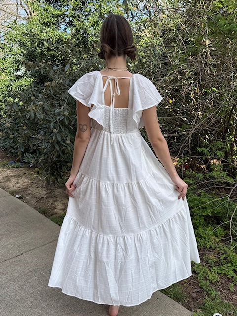 Wing Sleeve Maxi Dress