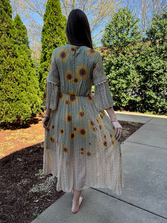 Sunflower Fields Boho Dress