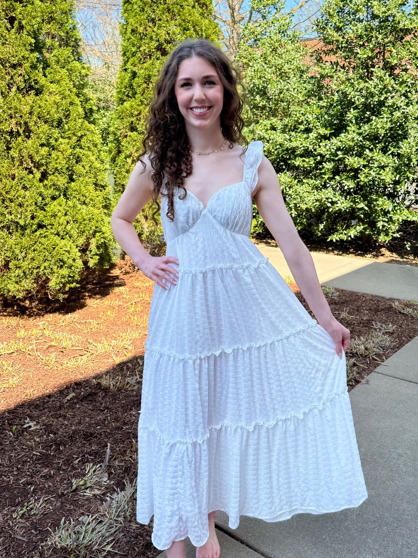 Katie Sweetheart White Maxi Dress