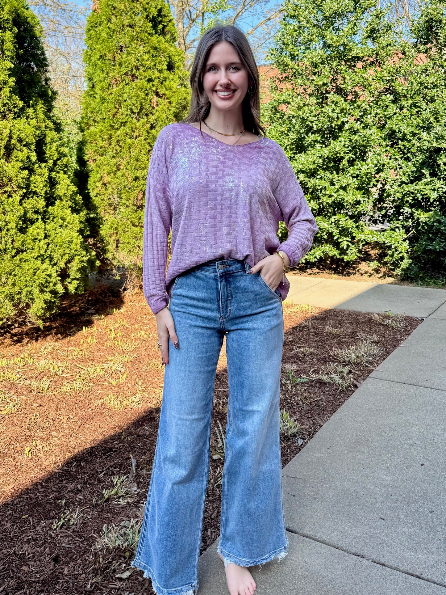 Brenda Shimmer Woven Blouse