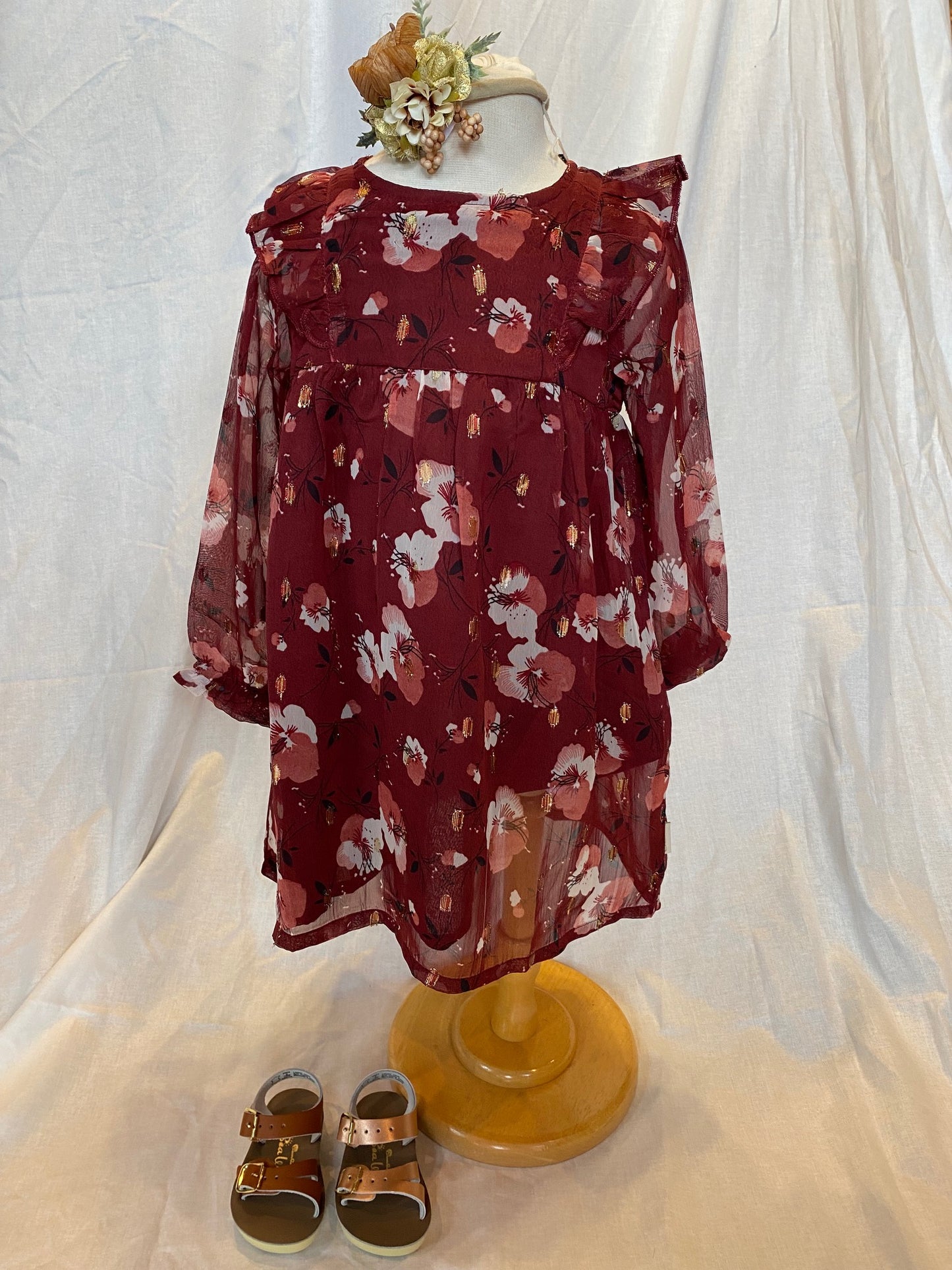 Lil Gold Flake Flower Dress