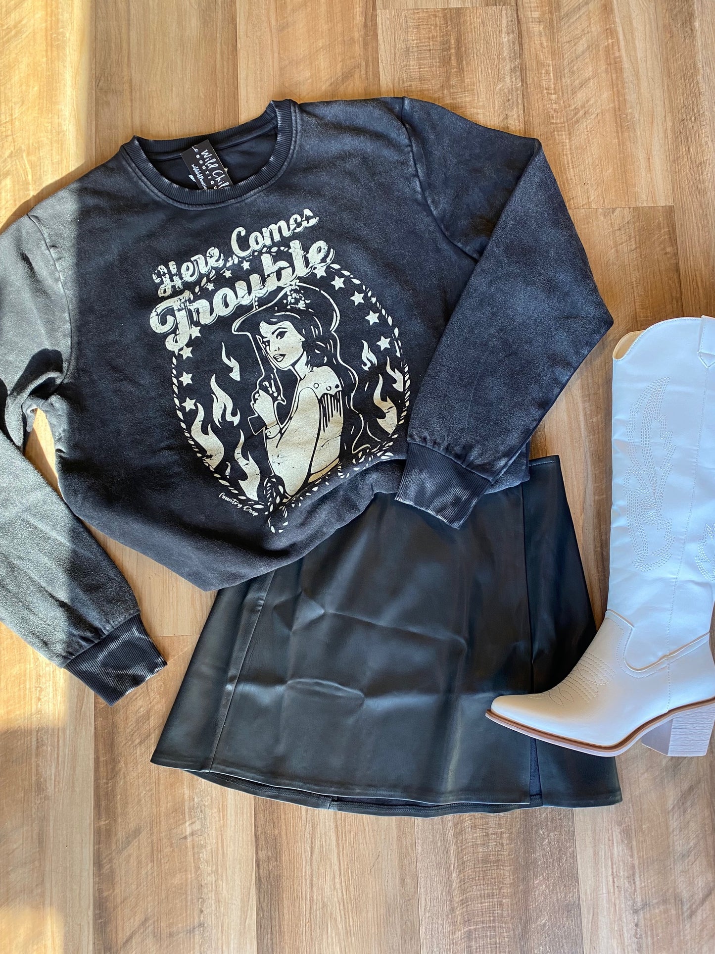 Here Comes Trouble Crew Neck