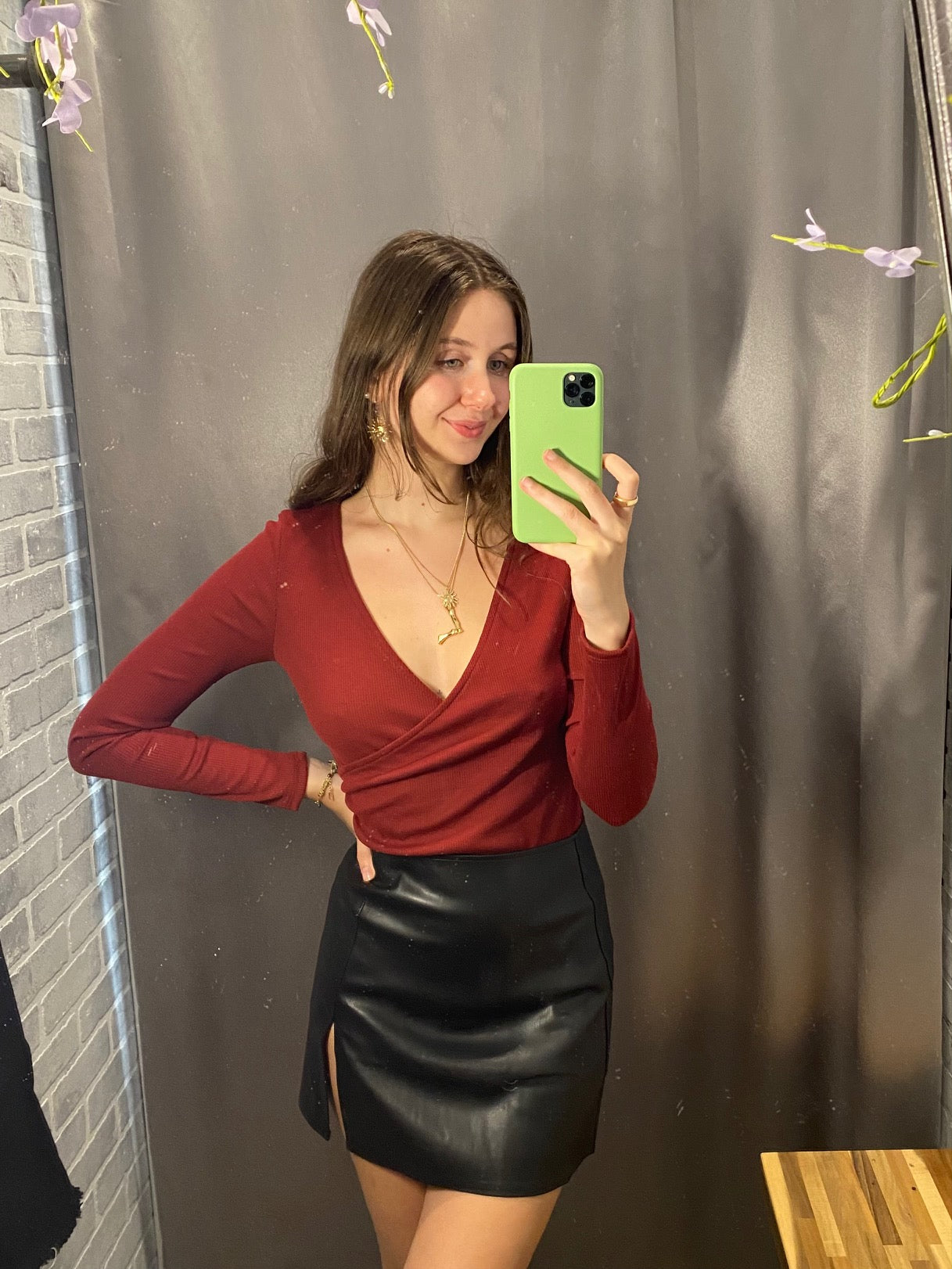 Black A-line Mini Skirt