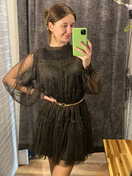 Gold Dust Woman Mesh Dress