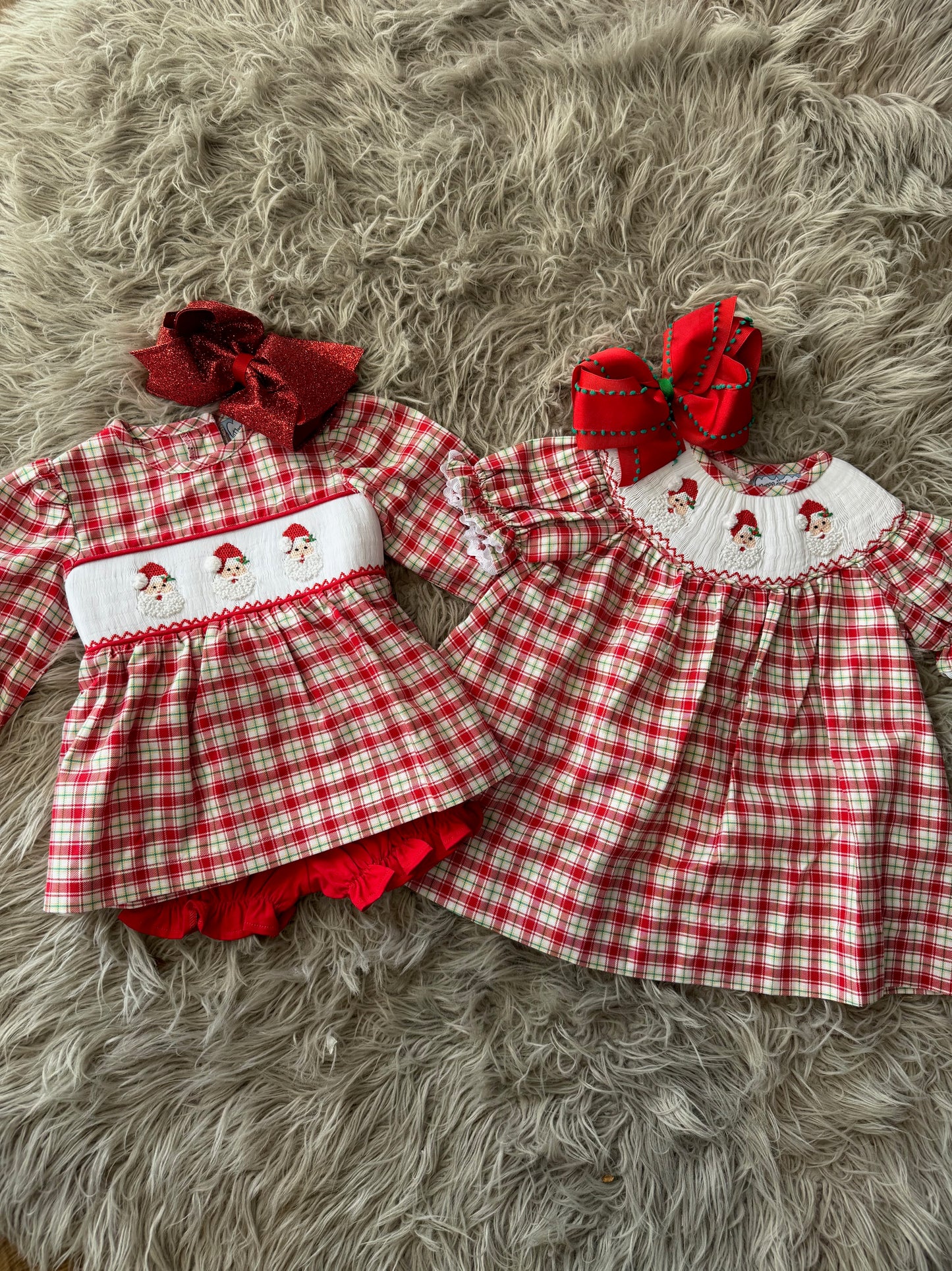 Lil Santa Smocked Bloomer Set