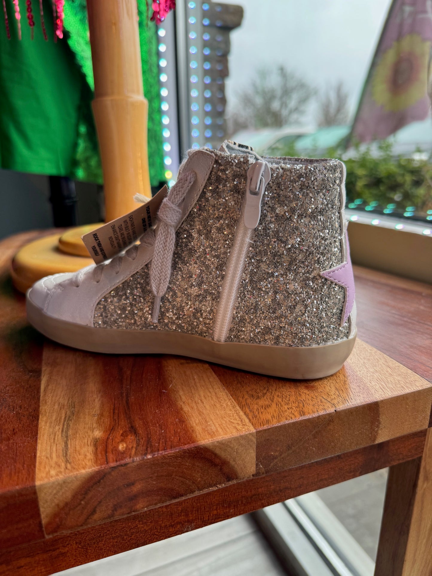 Lil Hightop Glitter Zip Shoe
