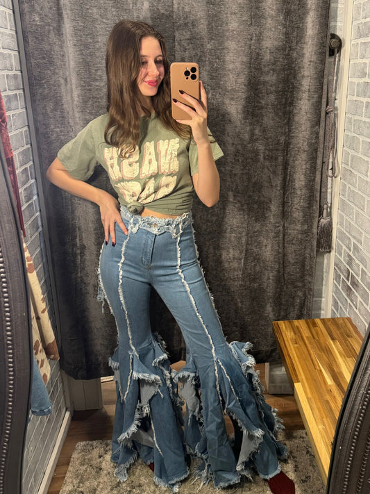 Super Distress Ruffle Flare