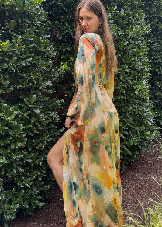 Autumn Garden Slit Maxi