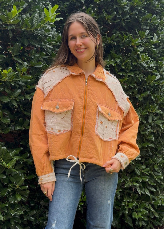 Apricot Quilted Puff Jacket