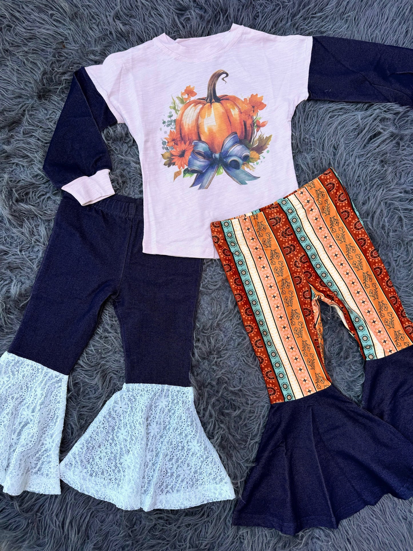 Lil Darling Denim Lace Flare